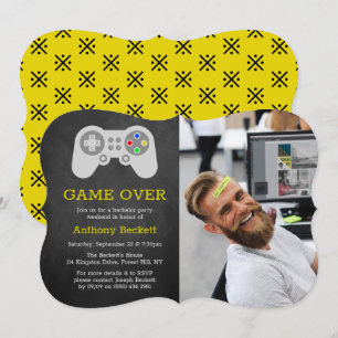 Jeu moderne sur photo Bachelor Party Invitations