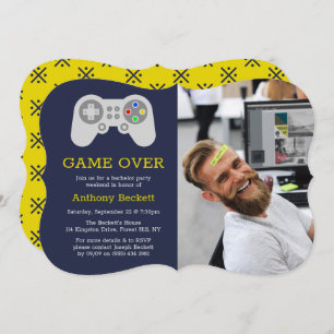 Jeu moderne sur photo Bachelor Party Invitations
