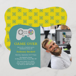 Jeu moderne sur photo Bachelor Party Invitations