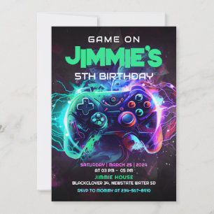 Jeu modifiable sur invitation de fête du 5e annive