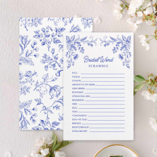 Jeu Mot Fête des mariées Floral Bleu