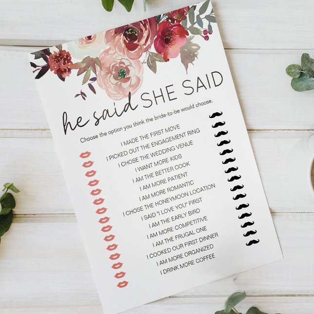 Jeu nuptial Il A Dit Qu'Elle A Dit Red Blush Flora (Créateur téléchargé)