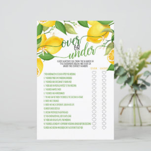 Jeu Over ou Under - Citron