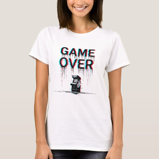 Jeu Over - T-shirt Retro Pixel Art Arcade (Devant)