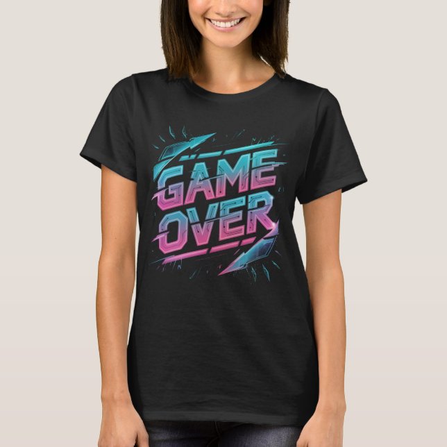 Jeu Over - T-shirt Retro Pixel Art Arcade (Devant)