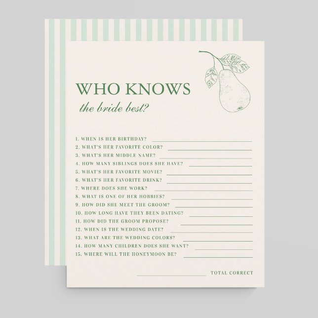 Jeu Parfait Couple de Poires Qui Connaît le Mieux  (Créateur téléchargé)