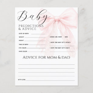 Jeu pour Baby Shower Moderne Fille Ruban Rose