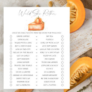 Jeu "Préférerait-Elle" pour une baby shower sur le