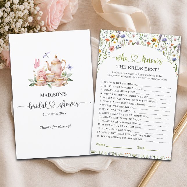 Jeu Qui Connaît le Mieux la Mariée Tea Party (Créateur téléchargé)