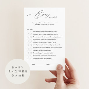Jeu Quiz sur ou sous Baby shower