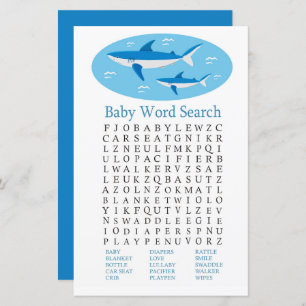 Jeu Recherche Baby shower de requins