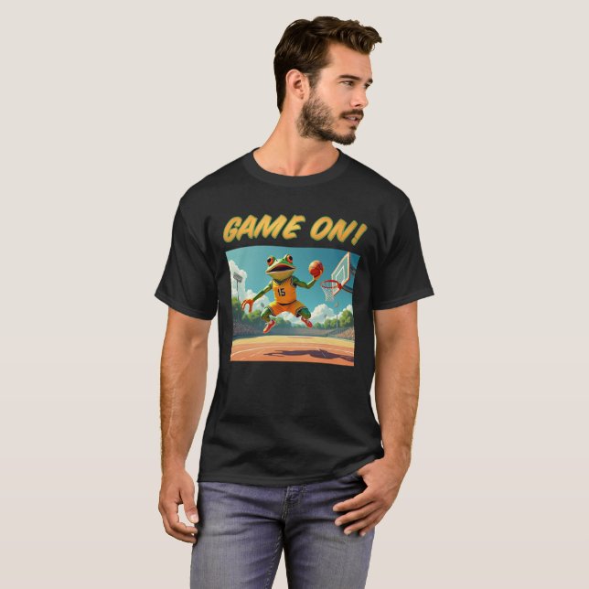 Jeu Sur Basketball Frog hommes noir T-shirt (Devant entier)