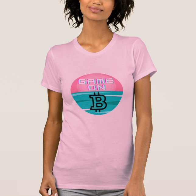 JEU SUR crypto Tshirt cadeau bitcoin PINK (Devant)