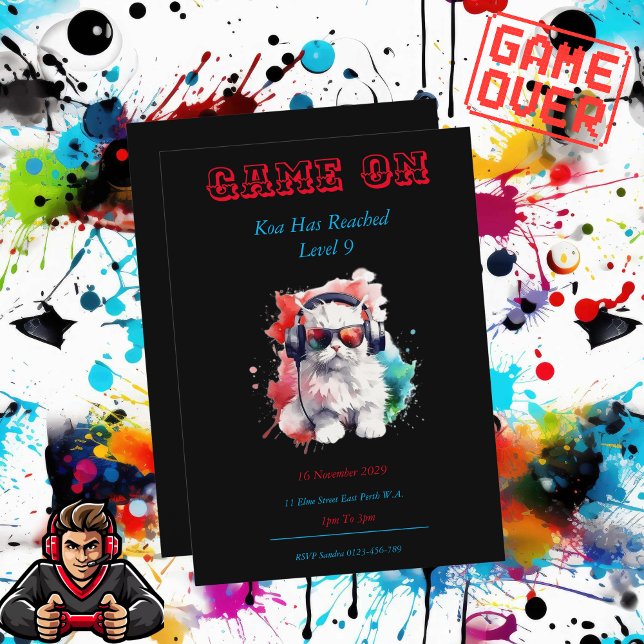 Jeu Sur Invitation Anniversaire Niveau Suivant, Je (Game On Birthday Invitations)