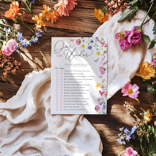 Jeu sur ou sous Baby shower Bébé fleur sauvage