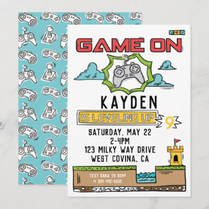 Jeu Sur Vidéo Jeu Anniversaire Invitation