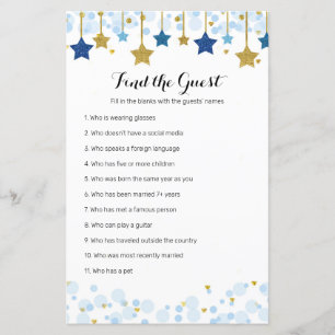 Jeu Trouver l'invité Twinkle Twinkle Aquarelle