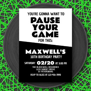 Jeu Vidéo Amusant Invitation Anniversaire