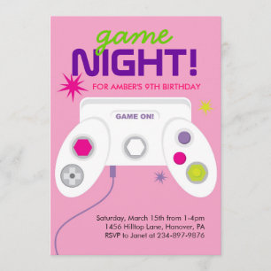 Jeu vidéo Arcade Invitations de la fête d'annivers