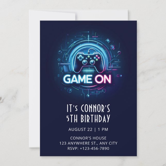 Jeu vidéo Invitation Anniversaire (Devant)