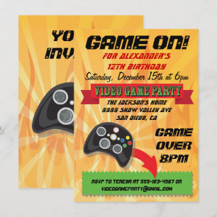 Jeu vidéo Invitations de fête d'anniversaire