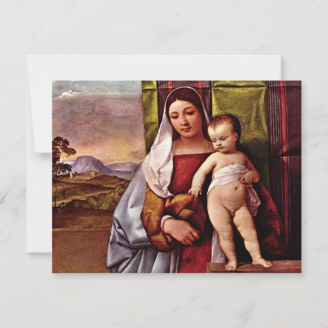 Jeu. Vierge et enfant ( Vierge Tzigane) Par Tizien (Devant)