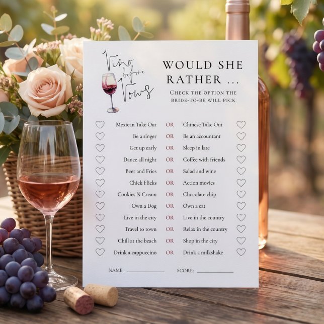Jeu Vino Before Vows pour carte de Baby Shower de  (Créateur téléchargé)