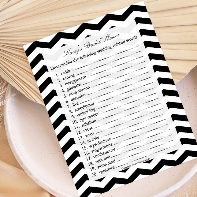 Jeu Wedding shower de mots pour bête (Créateur téléchargé)