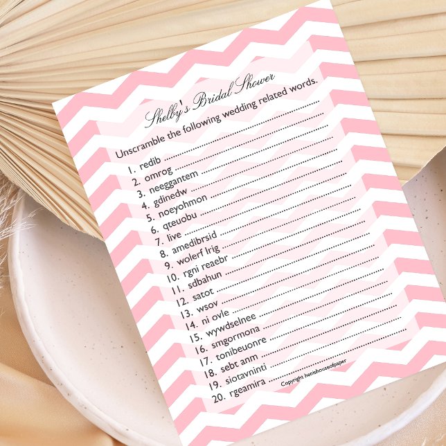 Jeu Wedding shower de mots pour bête (Créateur téléchargé)