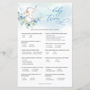 Jeu Whimsical éléphant bleu poussiéreux Baby Trivi