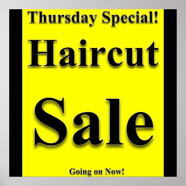 Jeudi Haircut Vente Poster Matte (Devant)
