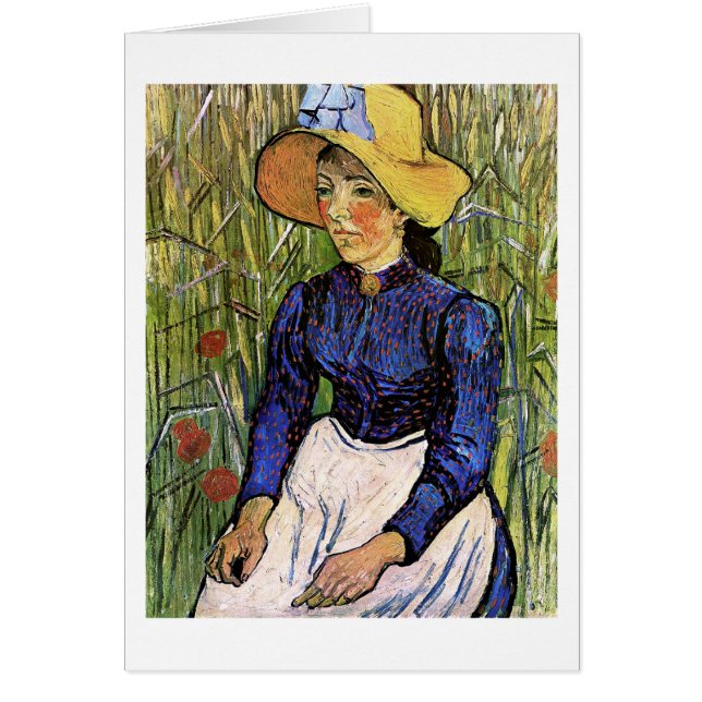 Jeune femme avec paille Casquette Van Gogh Art (Devant)