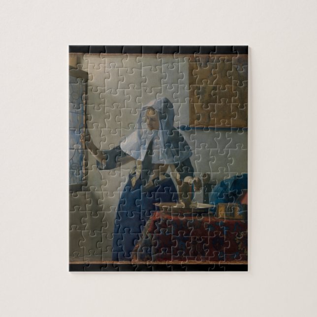 Jeune Femme Avec Paquet À Eau Vermeer Art Puzzle (Vertical)