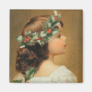 Jeune fille avec aimant Vintage Holly