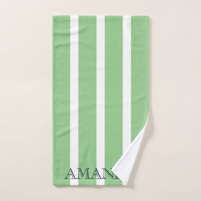 Jeune Fille Élégante Monogramme Vert Sauge Été (Serviette à main)