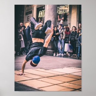 Jeune homme fort hip hop danse. - Impression d'art