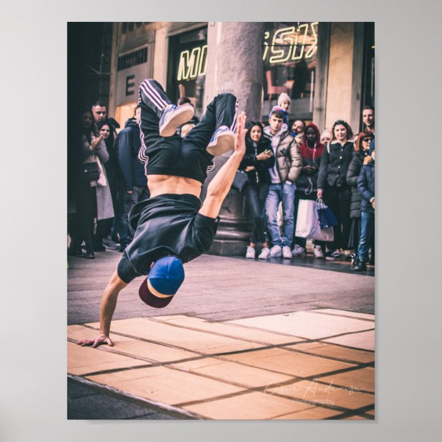 Jeune homme fort hip hop danse. - Impression d'art (Devant)