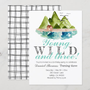 Jeune invitation sauvage et de trois montagnes