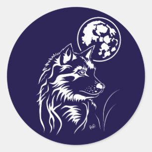 jeune loup autocollant rêvant