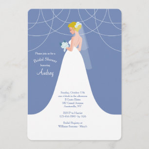 Jeune mariée à être invitation blonde de douche