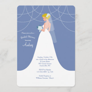 Jeune mariée à être invitation blonde de douche
