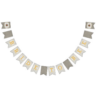 Jeune mariée à l'abeille - bannière noire et