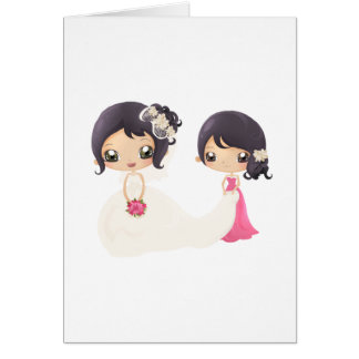 Jeune mariée et domestique d'honneur