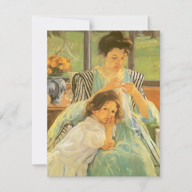 Jeune Mère cousant de Mary Cassatt, Art ancien (Devant)