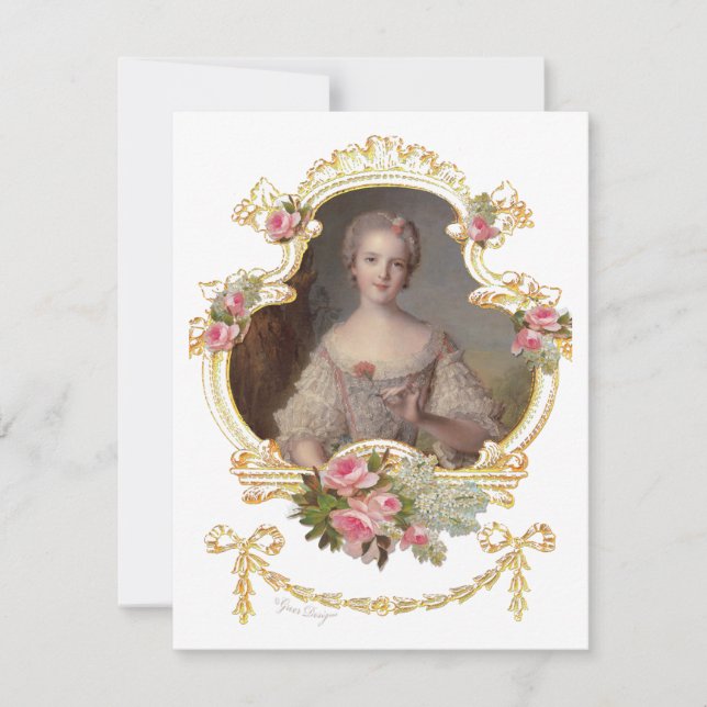 Jeune Reine Marie Antoinette Cartes Roses Roses Ro (Devant)