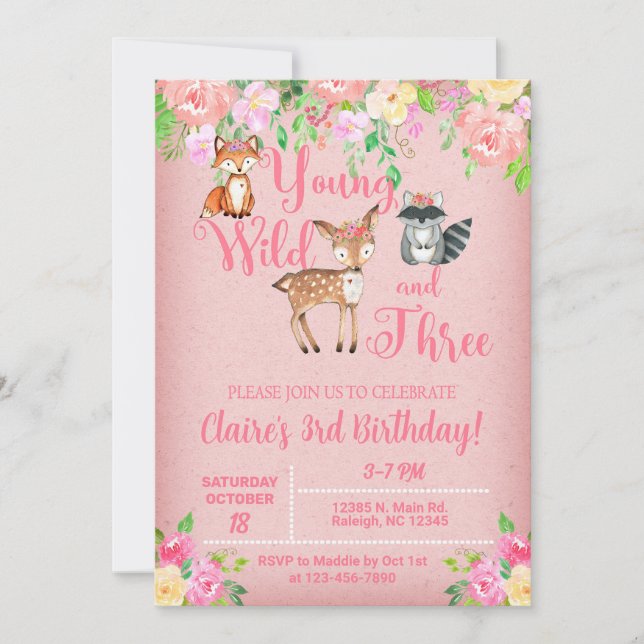 Jeune sauvage et trois invitation de Woodland. (Devant)