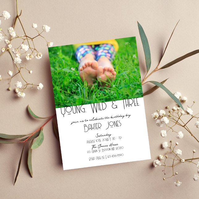 Jeune, sauvage et trois | Invitation photo Jour B  (Créateur téléchargé)