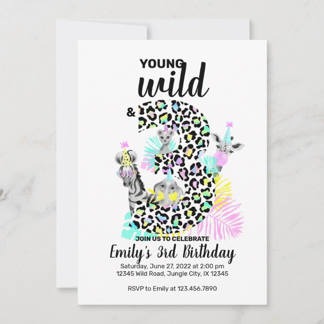 Jeune sauvage et trois Wild 3ème invitation annive (Devant)