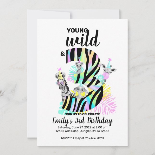 Jeune sauvage et trois Wild 3ème invitation annive (Devant)
