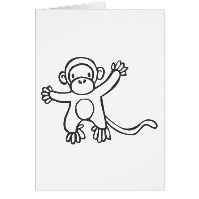 Jeune singe dans le croquis noir et blanc (Devant)